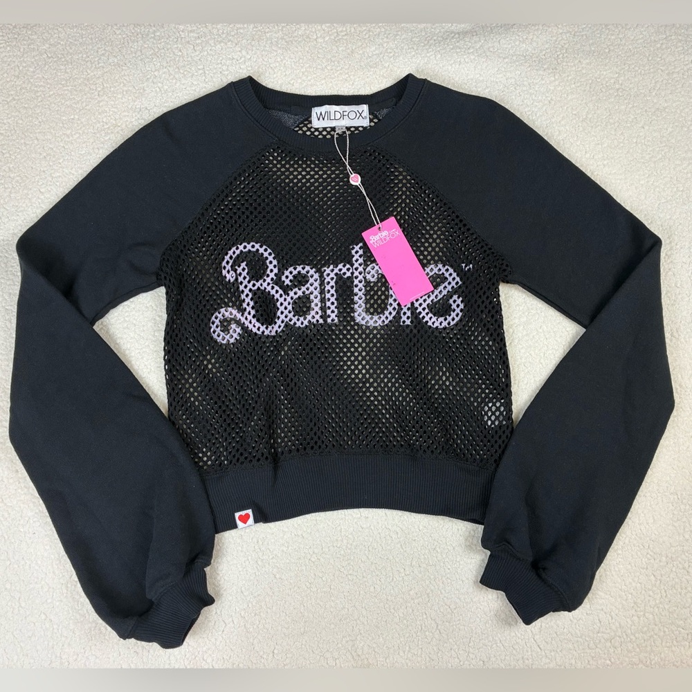 NWT Y2K Wild Fox Barbie Mesh Warm Up Sweatshirt Size XS